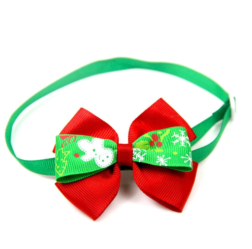 KFX-7599677 Christmas Cartoon Pet Bow Tie for Dogs and Cats - Festive Party Decoration - Universal Styles