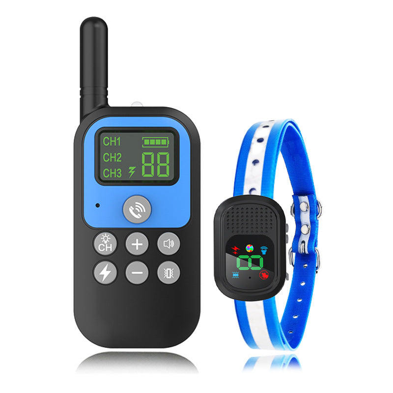 KFX-7600701 Rechargeable Voice and Vibration Dog Trainer Collar with Remote Control and Intelligent Bark-Stop功能