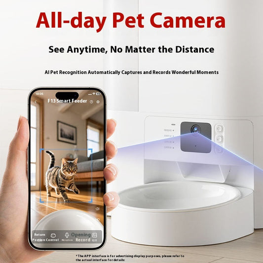 KFX-7601213 Intelligent Cat Water Fountain with AI Recognition and Ceramic Double Bowl