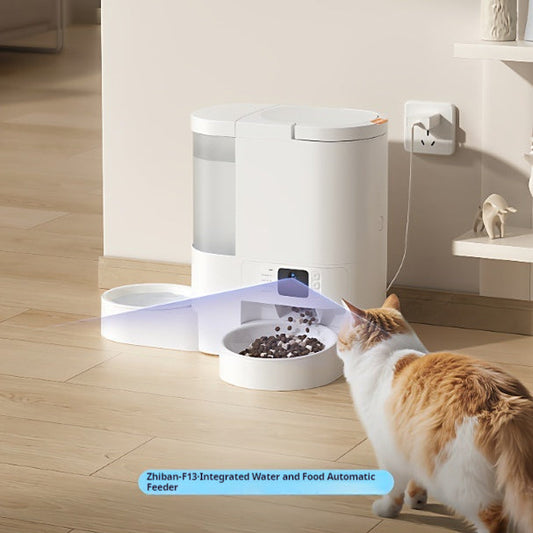KFX-7601213 Intelligent Cat Water Fountain with AI Recognition and Ceramic Double Bowl