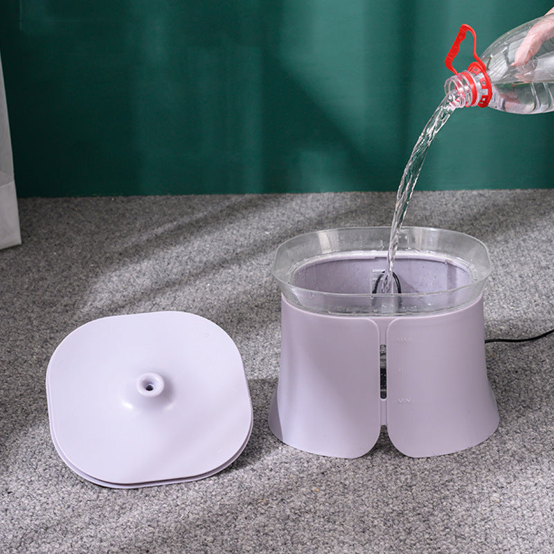 KFX-7603261 Automatic Water Feeding Dog Drinking Fountain - 1.7L Capacity, Abs Material, 5V, 0-40°C, Compact Design in Pink, Gray, Blue