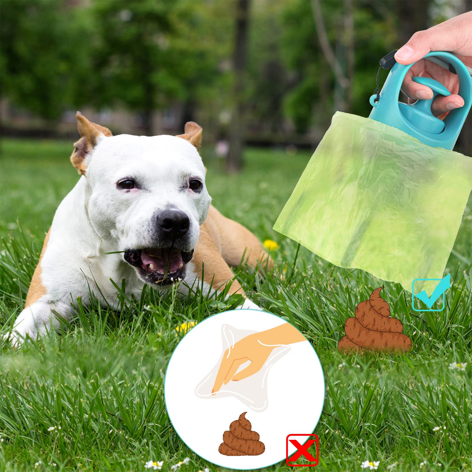 KFX-7604669 Compact Dog Poop Scooper with Built-In Bag Dispenser for Easy Waste Collection
