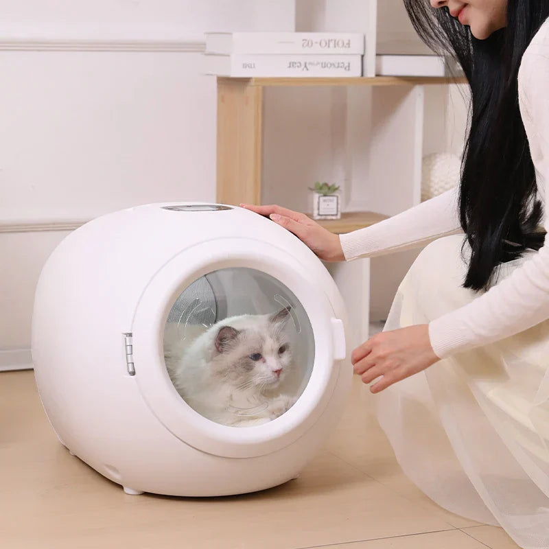 KFX-760467 Eco-Friendly 45L Portable Pet Grooming Dryer for Cats and Small Dogs - 1200W, 4 Speed with Timer