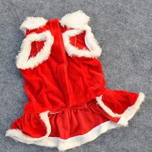 KFX-7604797 Classic Red Velvet Skirt for Pets - Casual New Year and Christmas Style