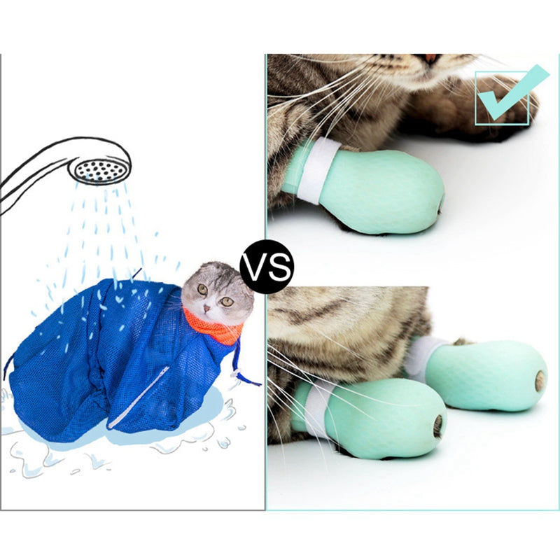 KFX-7605053 Cat Cleaning Tool - Silicone Wash Set for Easy Pet Bathing and Grooming