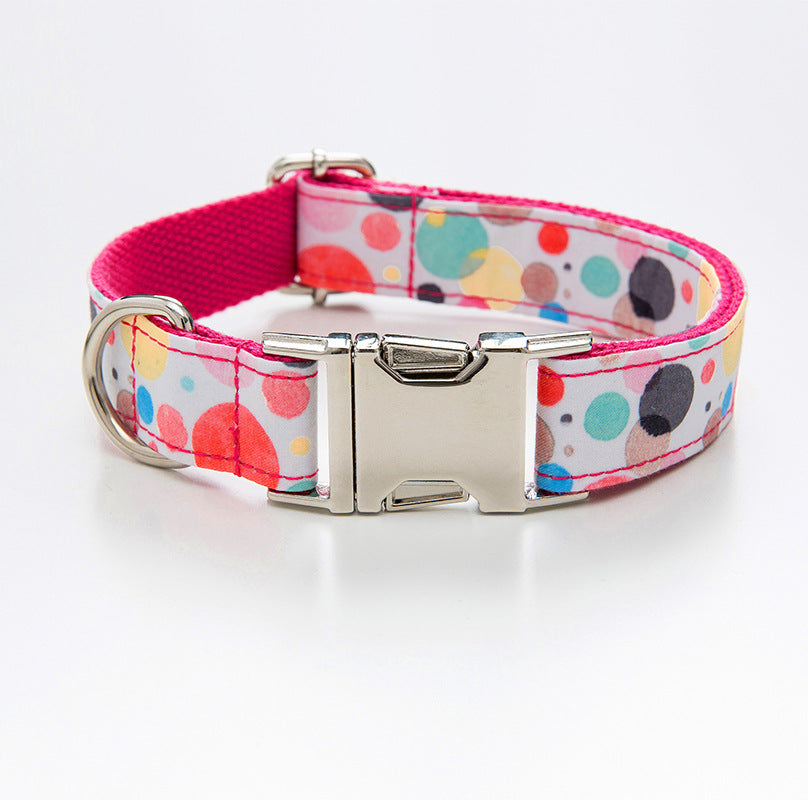 KFX-7605181 Cute Bubble Design Outdoor Dog Collar in Cloth - Adjustable Fit for Comfort and Style