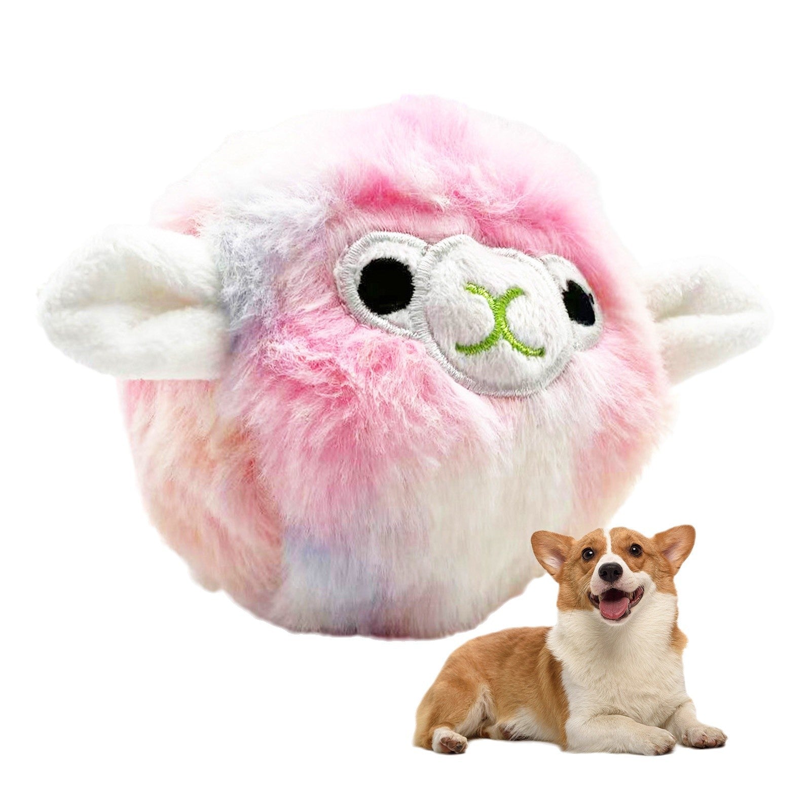 KFX-7605821 Colorful Plush Vocalization Acanthosphere TPR Molar Toy for Pets