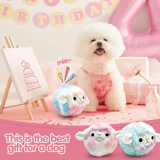 KFX-7605821 Colorful Plush Vocalization Acanthosphere TPR Molar Toy for Pets