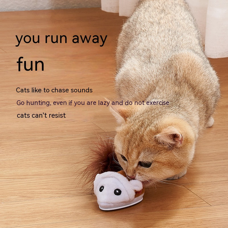 KFX-7607997 Interactive Electric Teaser Mouse Pet Toy with Sound Simulation for Fun Playtime