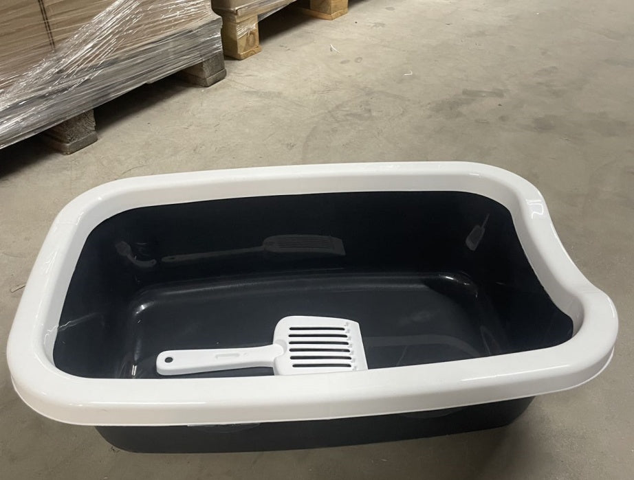 KFX-7608637 Cat Litter Box with Built-In Shovel for Easy Cleaning
