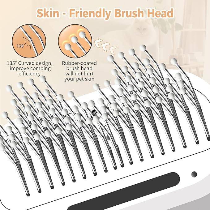 KFX-7608765 3-in-1 Pet Steam Brush with Water Mist Spray for Grooming and Shedding, Self-Cleaning Design for Cats and Dogs