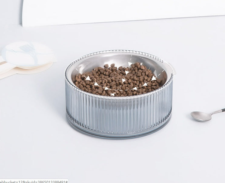 KFX-7609149 Single Bowl Anti-Tip Cat Tray in White, Blue, Gray, and Green - Medium Size