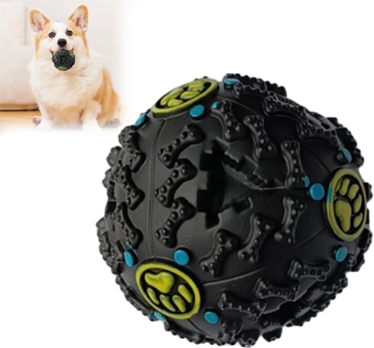 KFX-7611581 Giggle Dog Food Ball Toy - Bite-Resistant Puzzle for Dogs, Medium and Large Sizes Available