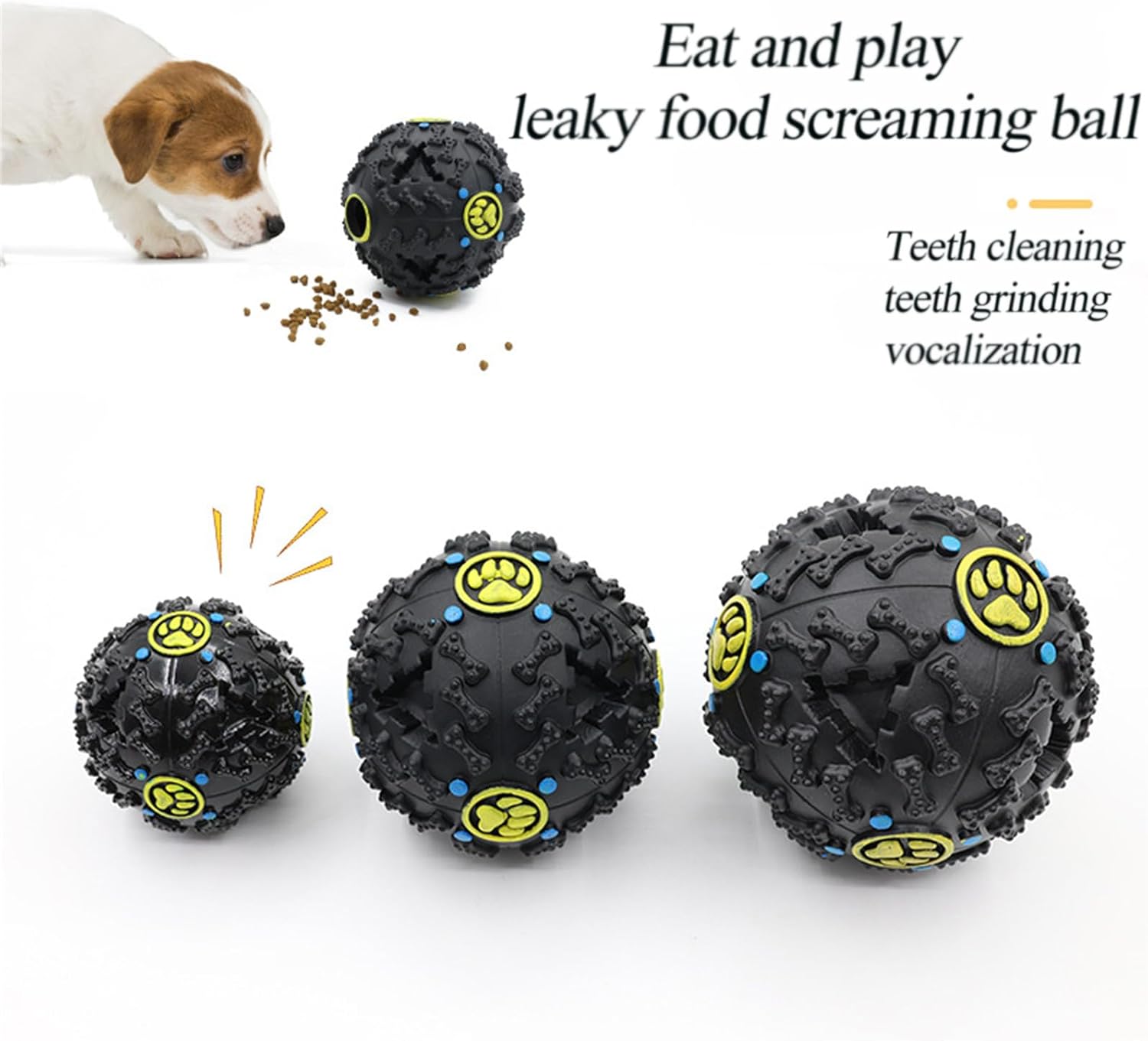 KFX-7611581 Giggle Dog Food Ball Toy - Bite-Resistant Puzzle for Dogs, Medium and Large Sizes Available