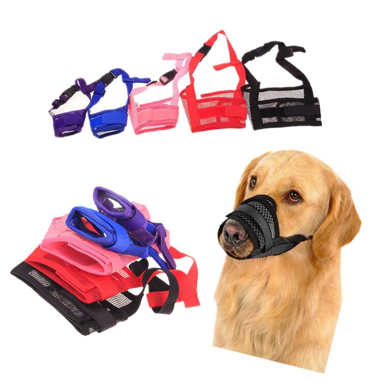 KFX-7612605 Breathable Nylon Mesh Dog Muzzle Cover in Multiple Colors and Sizes