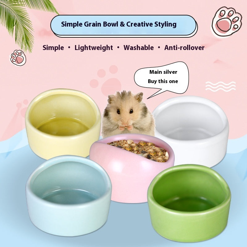 KFX-7614909 Ceramic Small Food Bowl for Hamsters and Chipmunks in Multiple Colors
