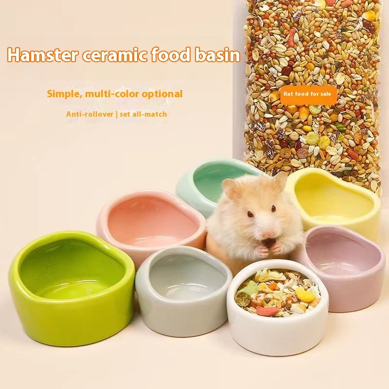 KFX-7614909 Ceramic Small Food Bowl for Hamsters and Chipmunks in Multiple Colors