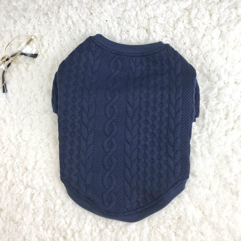 KFX-7616701 Stylish Blue Wool Dog Sweater - England Style, Size M, Comfortable & Versatile