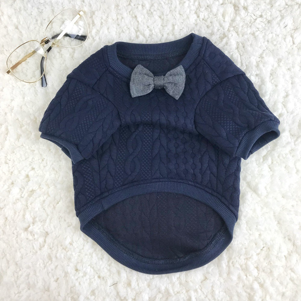 KFX-7616701 Stylish Blue Wool Dog Sweater - England Style, Size M, Comfortable & Versatile