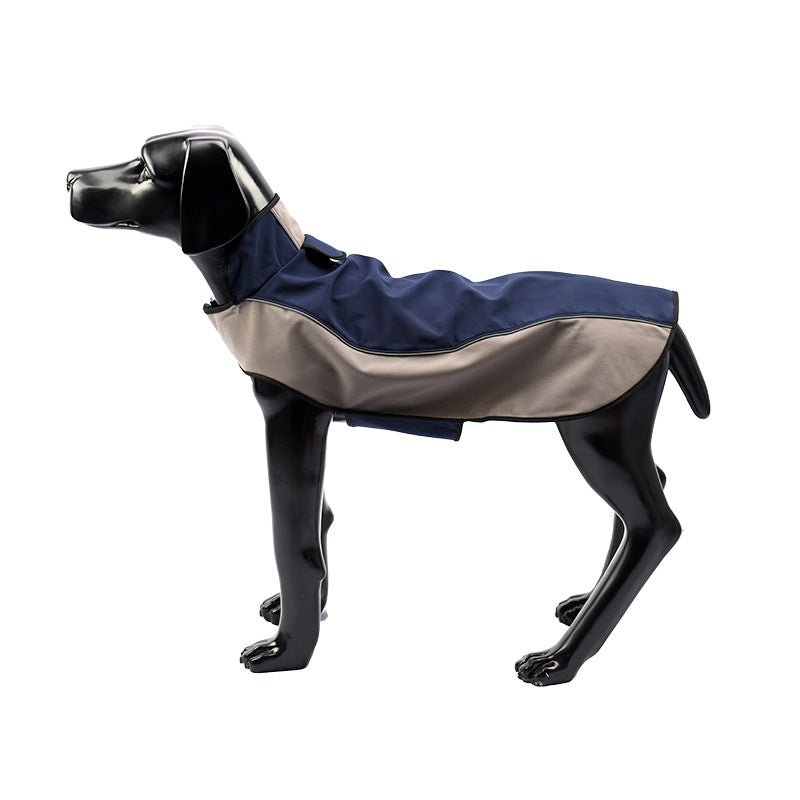 KFX-7617085 Waterproof Breathable Outdoor Dog Stormsuit in Blue and Brown