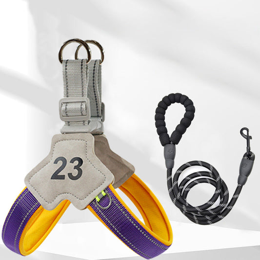 KFX-7617981 Adjustable Reflective Chest Harness for Small to Medium Dogs - Comfortable and Secure Fit