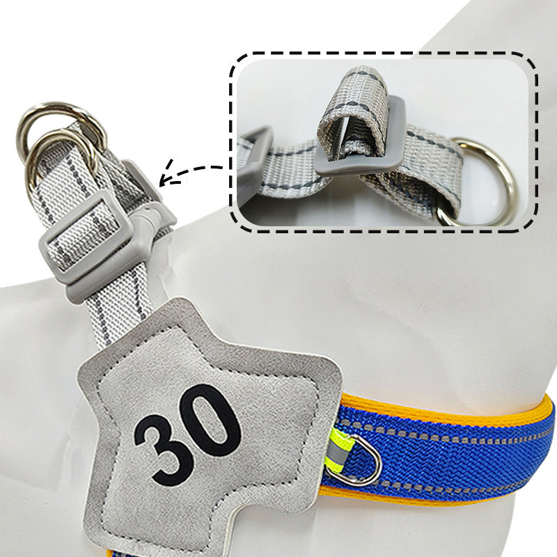 KFX-7617981 Adjustable Reflective Chest Harness for Small to Medium Dogs - Comfortable and Secure Fit