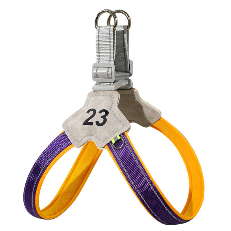 KFX-7617981 Adjustable Reflective Chest Harness for Small to Medium Dogs - Comfortable and Secure Fit