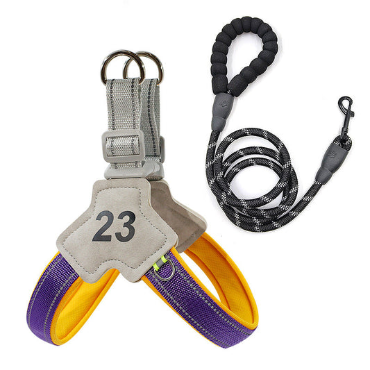 KFX-7617981 Adjustable Reflective Chest Harness for Small to Medium Dogs - Comfortable and Secure Fit