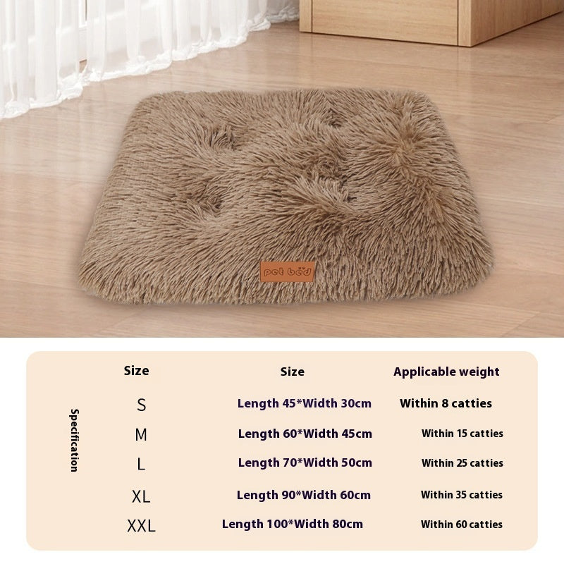 KFX-7620541 Cozy Thick Warm Pet Cushion Mat for Cats and Dogs - Breathable Plush Mattress in Various Sizes