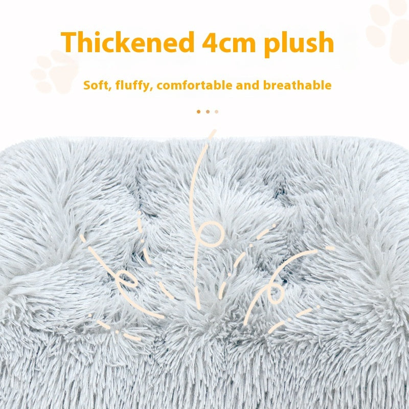 KFX-7620541 Cozy Thick Warm Pet Cushion Mat for Cats and Dogs - Breathable Plush Mattress in Various Sizes