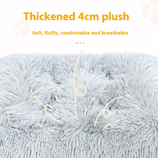 KFX-7620541 Cozy Thick Warm Pet Cushion Mat for Cats and Dogs - Breathable Plush Mattress in Various Sizes