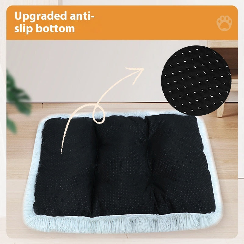 KFX-7620541 Cozy Thick Warm Pet Cushion Mat for Cats and Dogs - Breathable Plush Mattress in Various Sizes