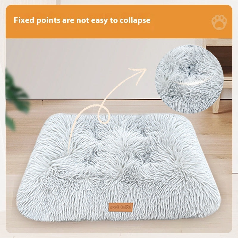 KFX-7620541 Cozy Thick Warm Pet Cushion Mat for Cats and Dogs - Breathable Plush Mattress in Various Sizes
