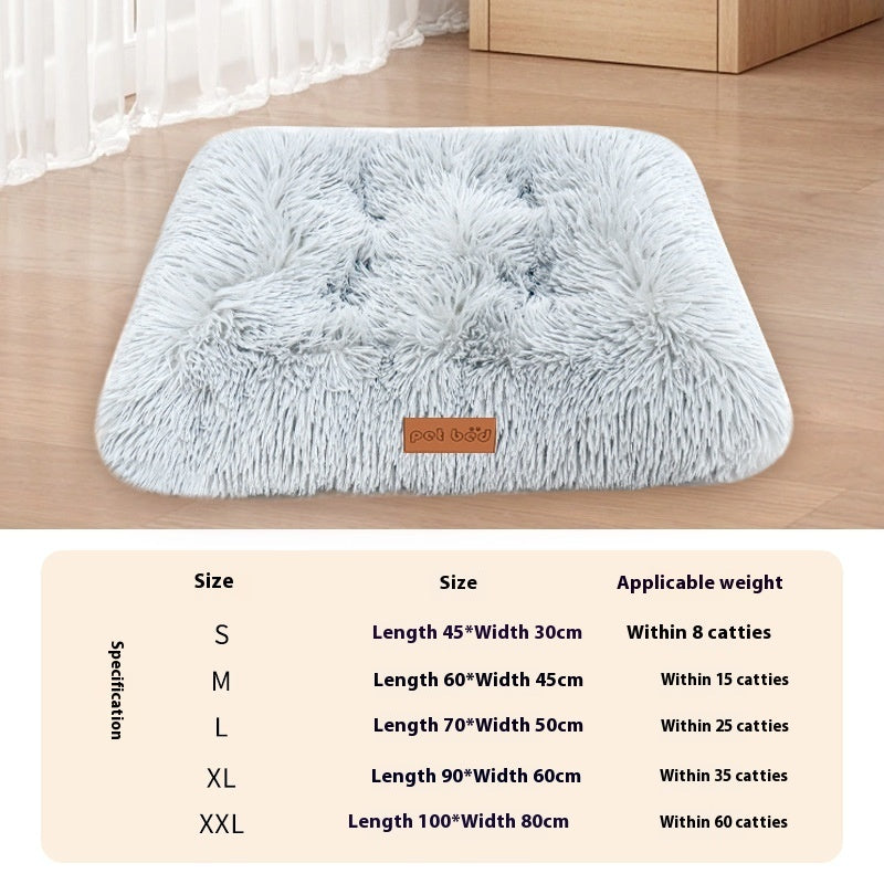 KFX-7620541 Cozy Thick Warm Pet Cushion Mat for Cats and Dogs - Breathable Plush Mattress in Various Sizes