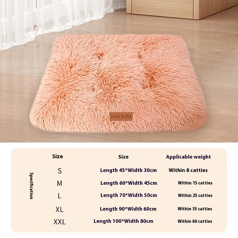 KFX-7620541 Cozy Thick Warm Pet Cushion Mat for Cats and Dogs - Breathable Plush Mattress in Various Sizes