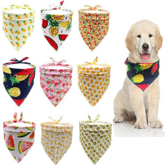 KFX-7621053 Pet Saliva Towel - Soft Cotton Triangle Towel for Small to Large Dogs (S: 40x30x30, M: 62x43x43)