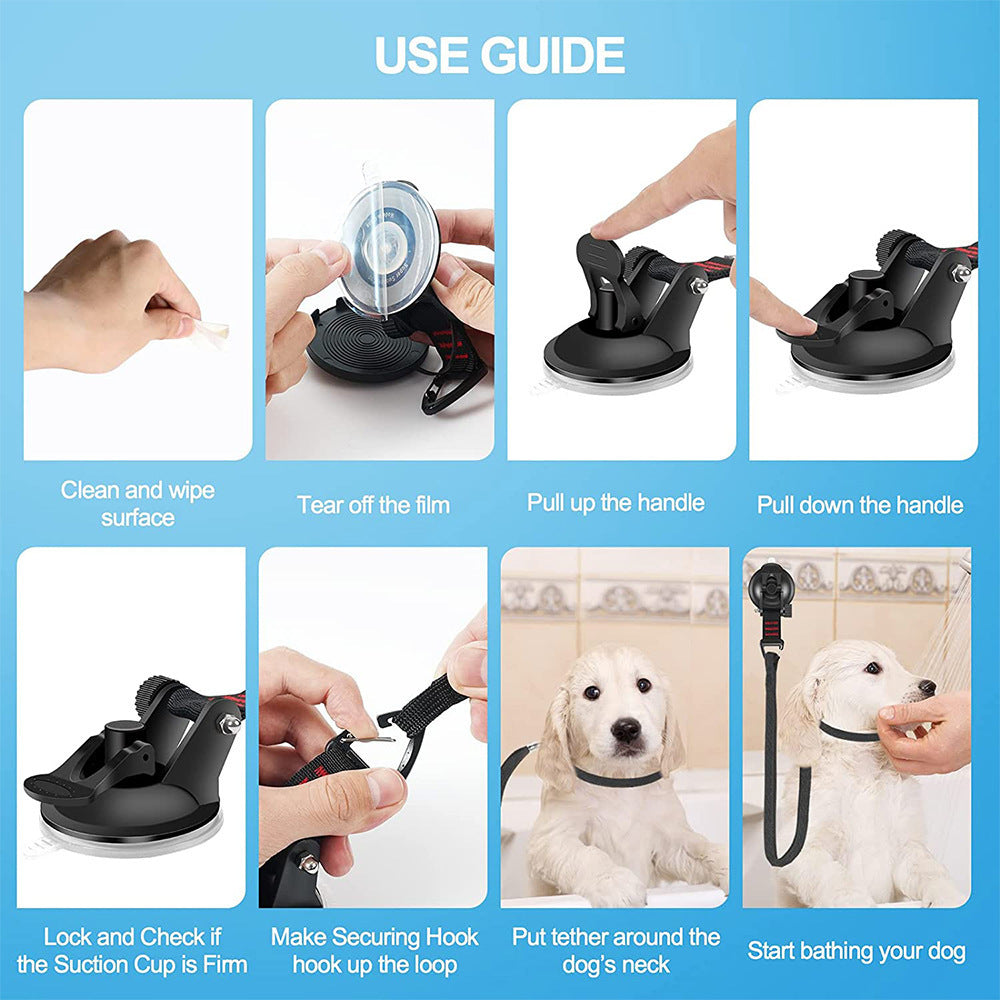 KFX-7621949 Pet Bathing Fixed Suction Cup with Traction Rope and Anti-Disturbance Design