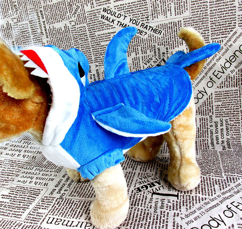 KFX-7622845 Realistic Shark Costume Suit for Cosplay in Blue and Gray - Comfortable Sheared Fabric, Available in XS, S, M, L, XL