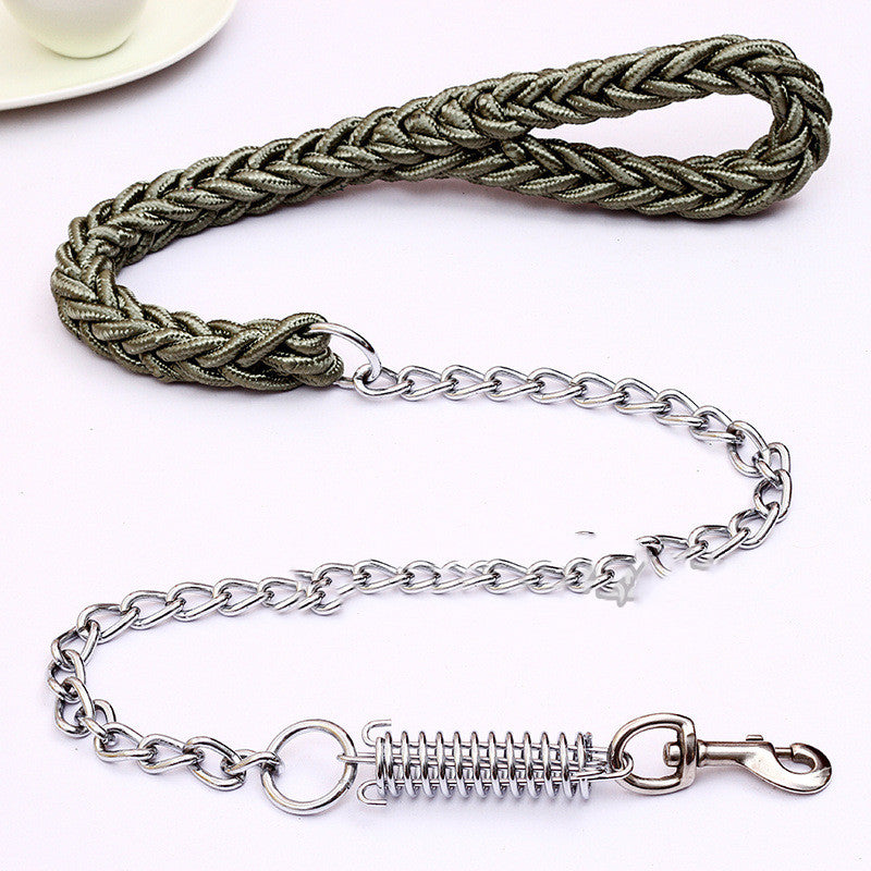 KFX-7624253 Durable Hand-Woven Nylon Pet Leash with Anti-Bite Features for Dogs