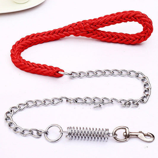 KFX-7624253 Durable Hand-Woven Nylon Pet Leash with Anti-Bite Features for Dogs