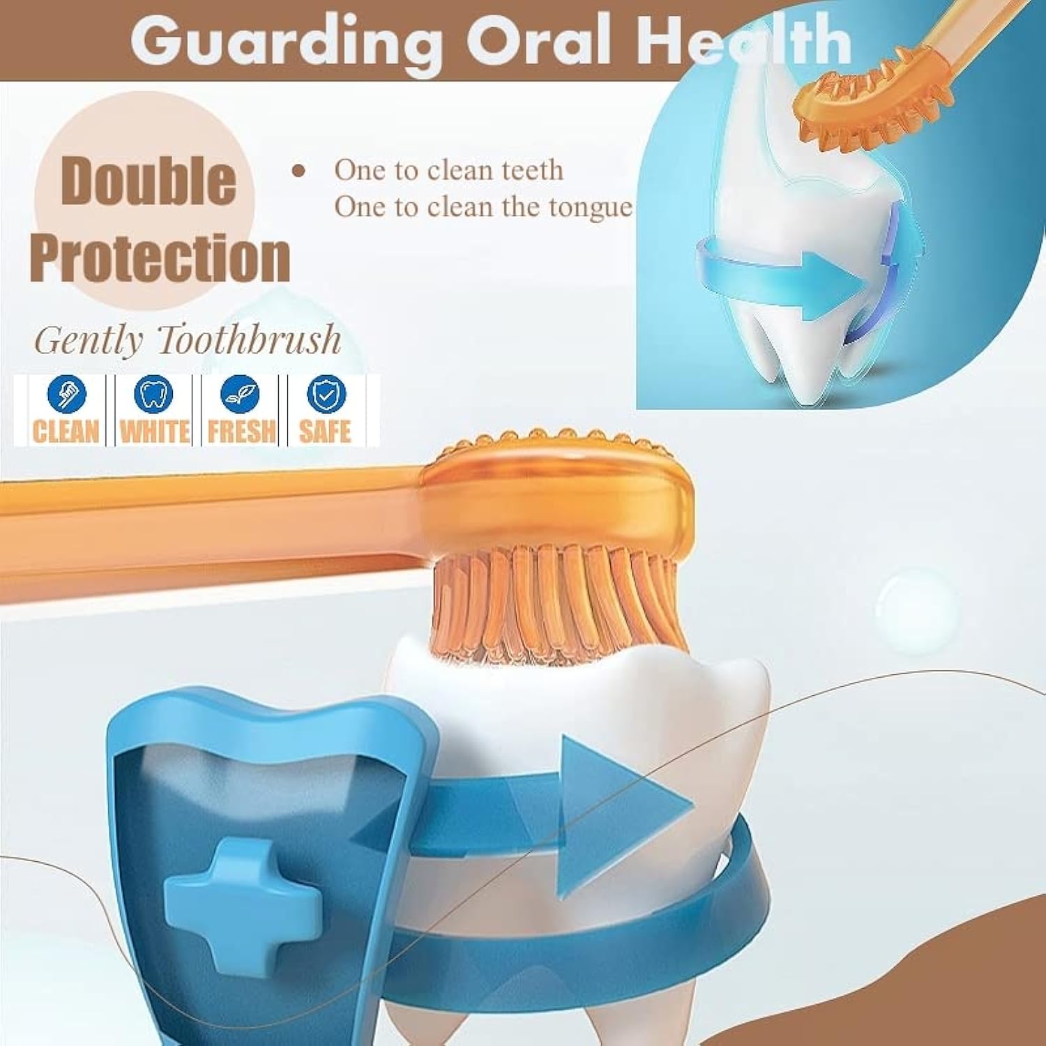 KFX-7625917 360-Degree Silicone Dog and Cat Toothbrush with Tongue Cleaner and Storage Cup for Effective Dental Care