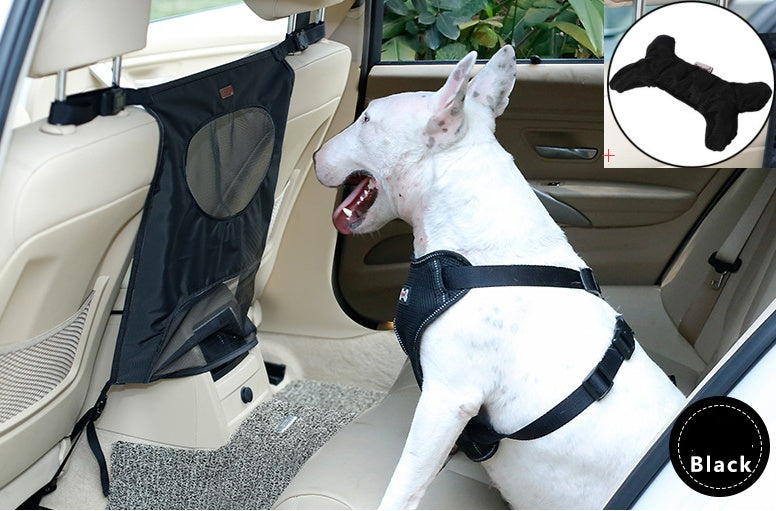KFX-7627069 Rear Seat Pet Safety Barrier - Anti-Dog Harassment Screen for Cars - 54x49cm