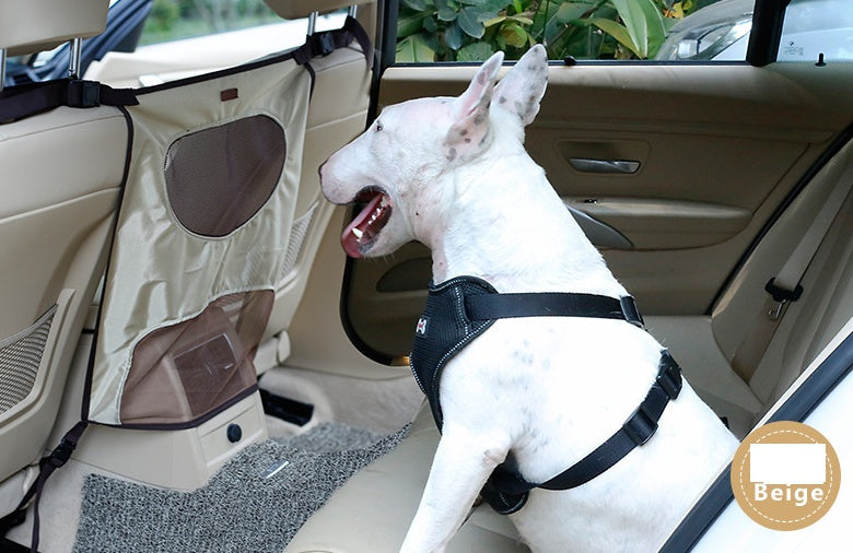 KFX-7627069 Rear Seat Pet Safety Barrier - Anti-Dog Harassment Screen for Cars - 54x49cm