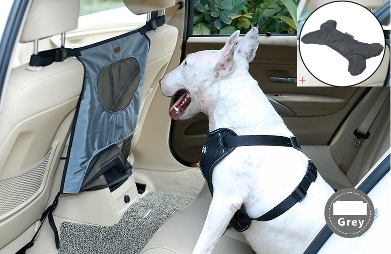 KFX-7627069 Rear Seat Pet Safety Barrier - Anti-Dog Harassment Screen for Cars - 54x49cm