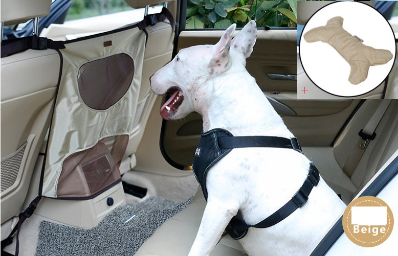 KFX-7627069 Rear Seat Pet Safety Barrier - Anti-Dog Harassment Screen for Cars - 54x49cm