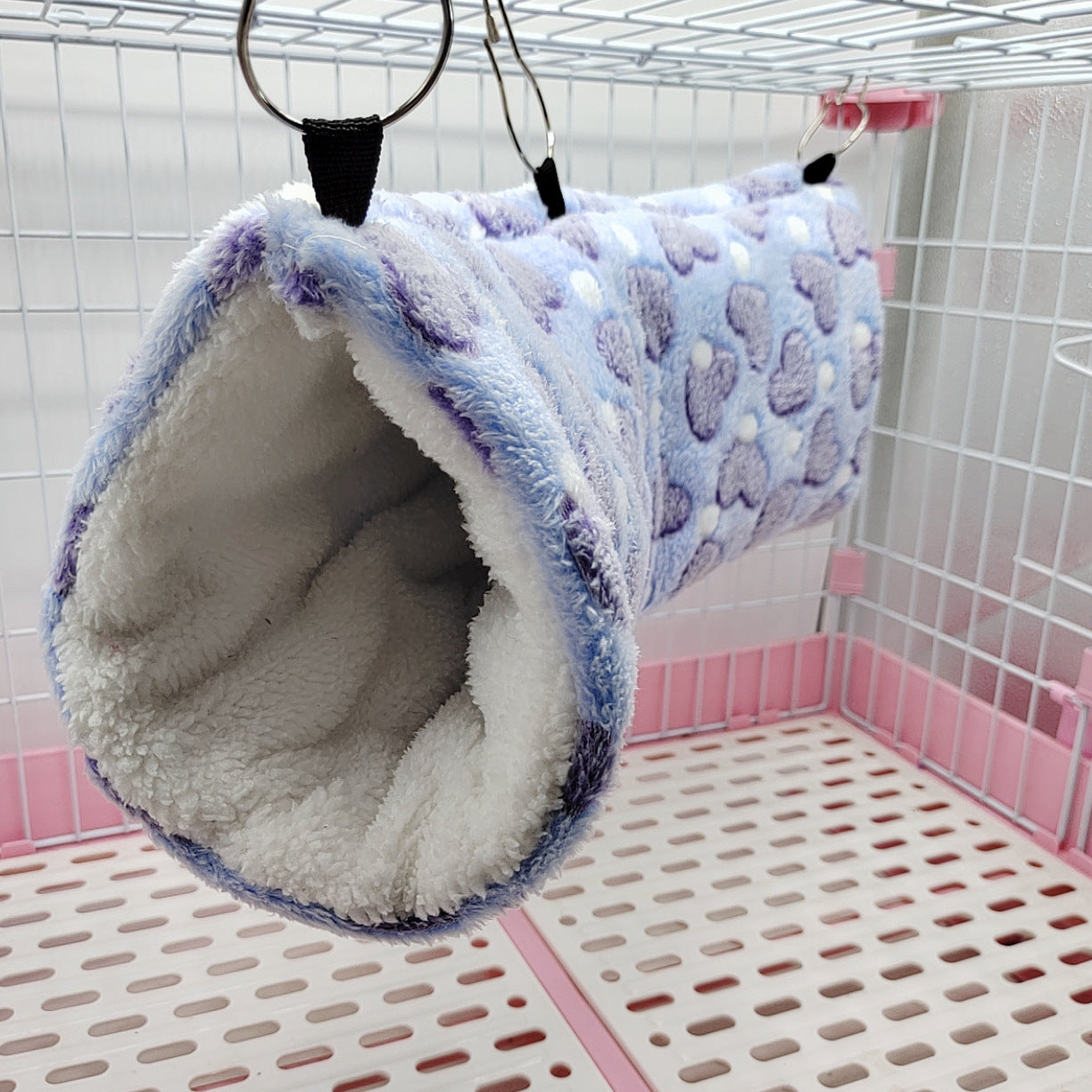 KFX-7631805 Cozy Plush Tunnel Nest for Small Pets – Soft Cotton and Arctic Fleece Design