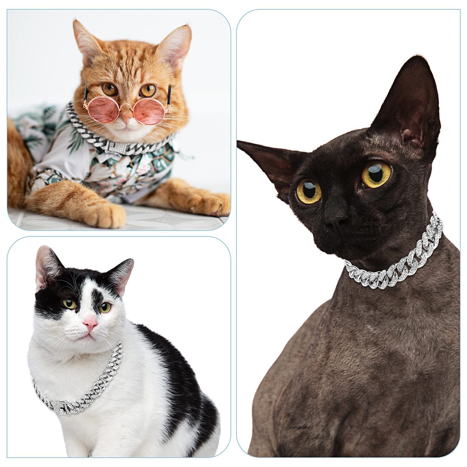 KFX-7632189 Diamond-Cut Dog Collar in Gold, Silver, and Rose Gold - Multiple Sizes Available
