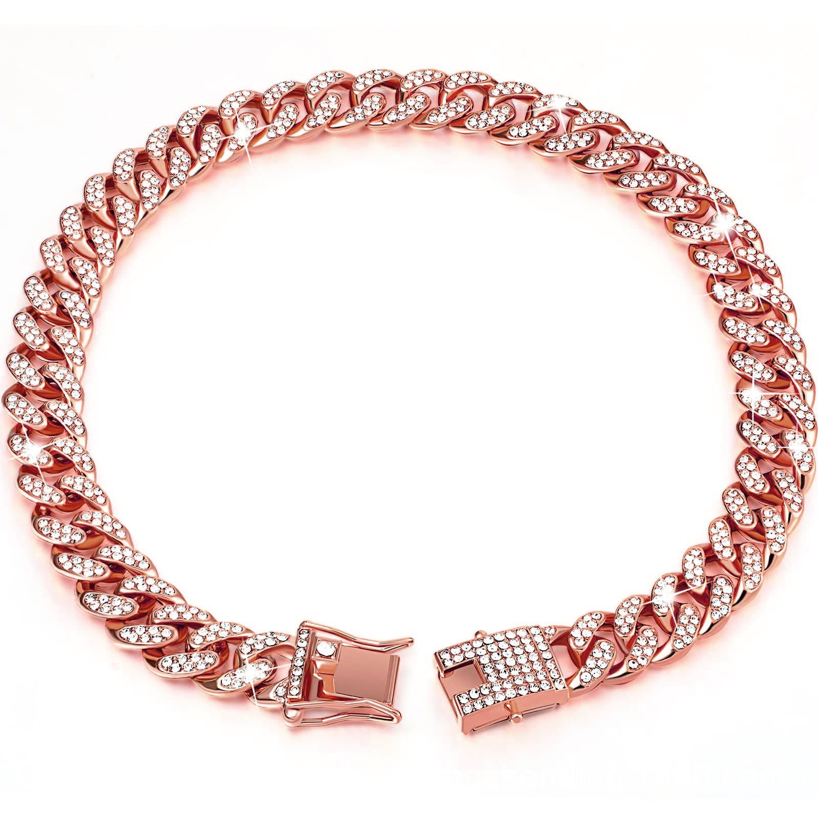 KFX-7632189 Diamond-Cut Dog Collar in Gold, Silver, and Rose Gold - Multiple Sizes Available