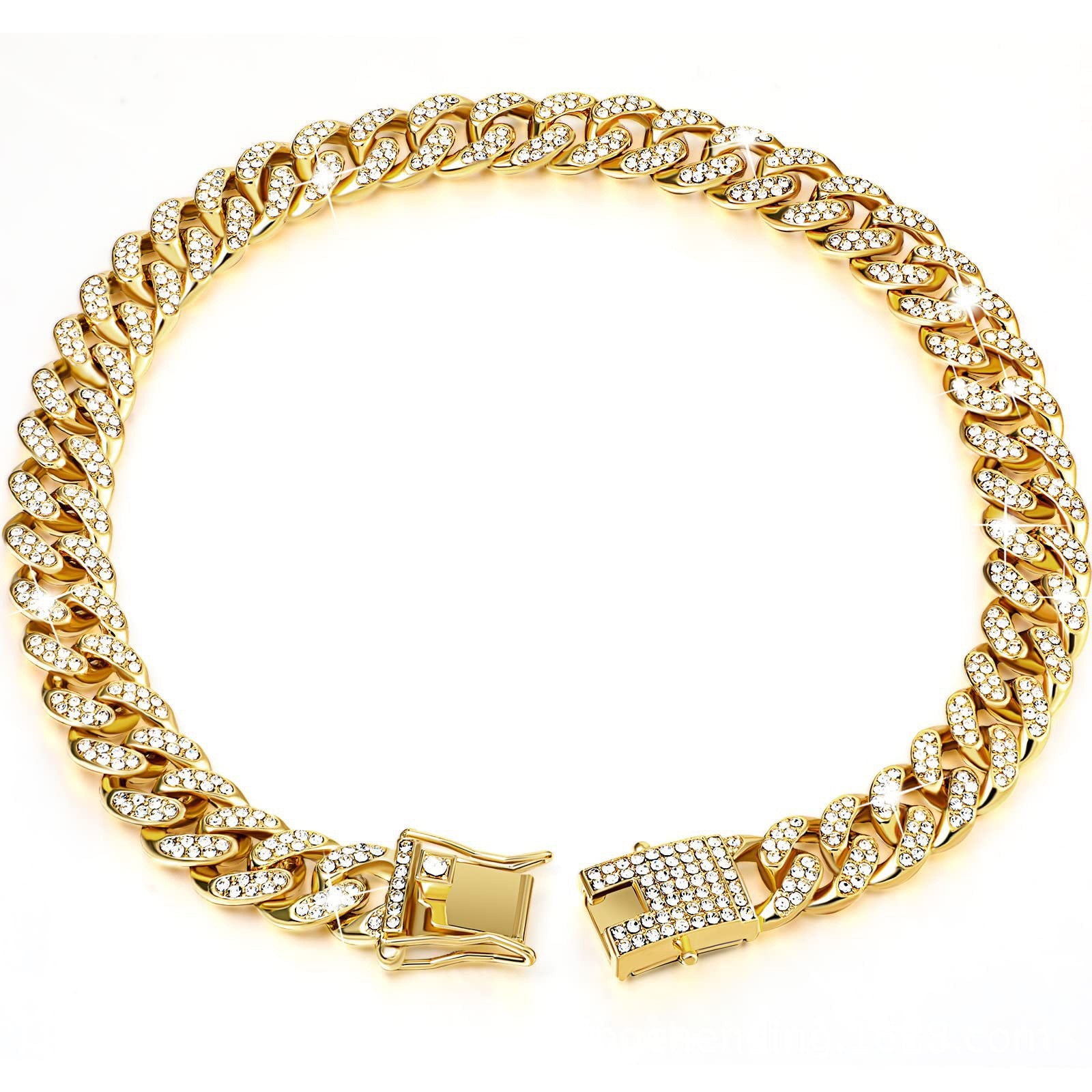 KFX-7632189 Diamond-Cut Dog Collar in Gold, Silver, and Rose Gold - Multiple Sizes Available