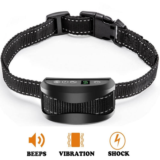 KFX-7633469 Rechargeable LED Ultrasonic Anti-Barking Device for Dogs - Waterproof, Long Standby Battery, Adjustable Collar Size